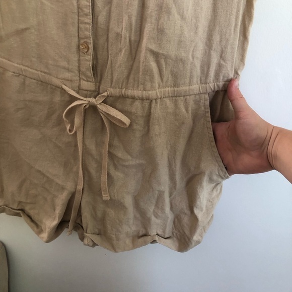 Old Navy Tan Linen Romper - Picture 8 of 8
